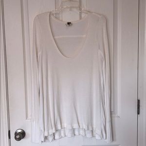 Free People oversized white thermal top sz M